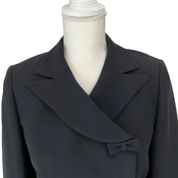 JACQUELINE FERRAR Blazer Womens 6 Black Petite Career Formal Elegant Minimalist - Picture 5 of 9